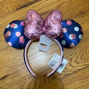 Disney Minnie Ears pink and blue polka dots